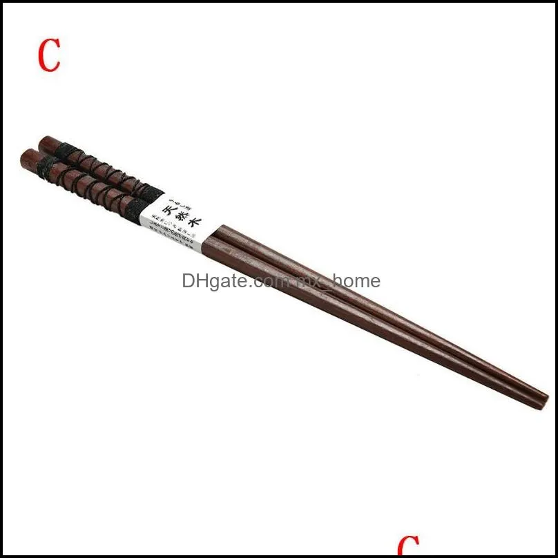 1Pair Ecological Theaceae Chopsticks 6 Styles Japanese Wooden Cooking Tableware Utensil Wholesale