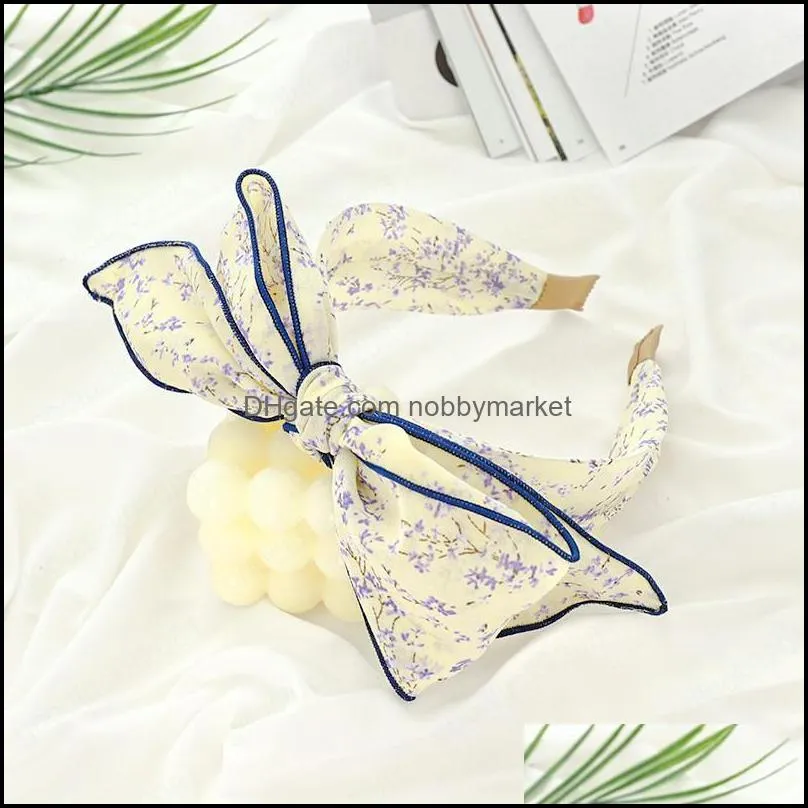 Women Girls Floral Flower Big Bow Hairband Headband Adult Hair Accessories