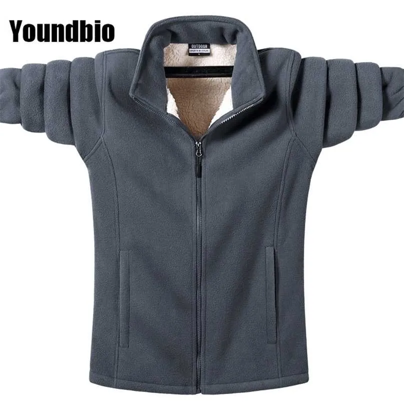 Uomo autunno e inverno giacca in pile colletto alla coreana cardigan sport escursionismo all'aria aperta caldo campeggio allentato allargato 9XL 211110