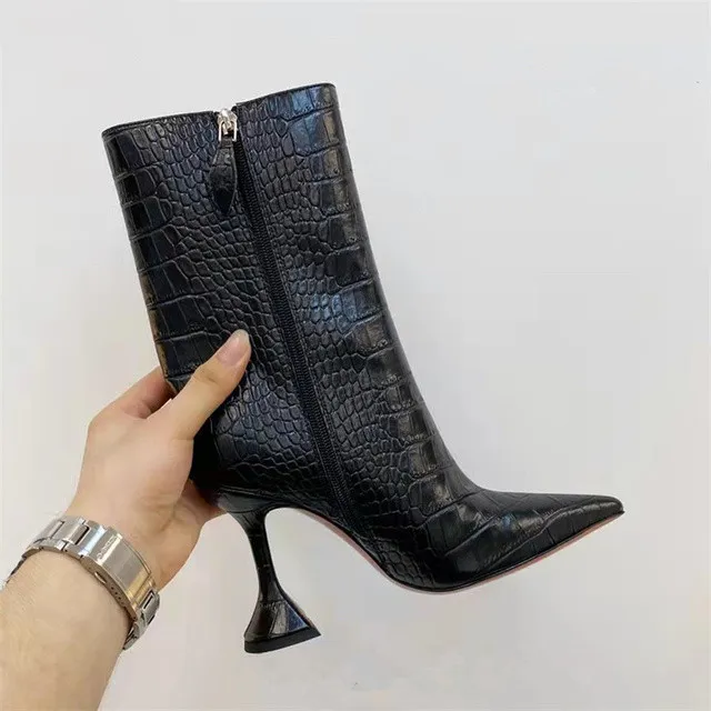 Black crocodile hotsell ankle boots