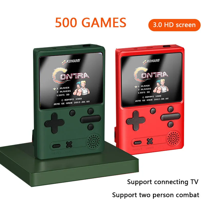Neue M6 Handheld-Spielekonsole Einzel-Doppel-Kinder 500 Spiele Retro-Klassiker Nostalgie Mini-Handheld-Geschenk