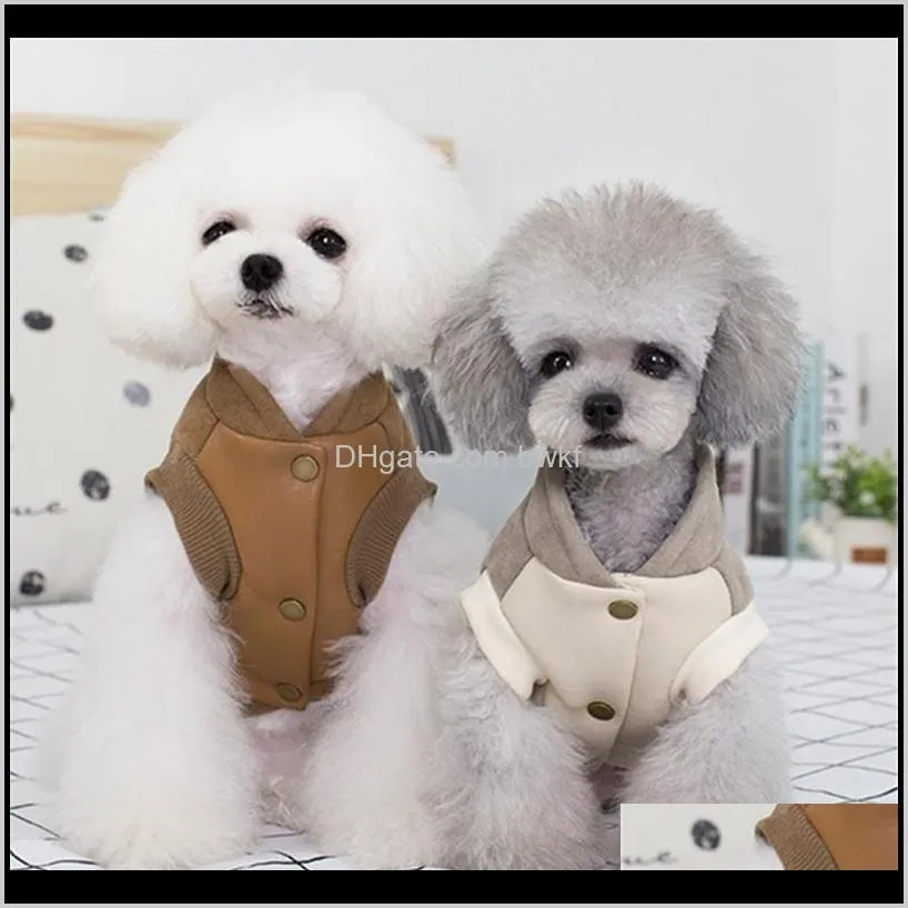 winter dog coat jacket leather dog clothes chihuahua poodle bichon frise pomeranian yorkie clothing warm dog costume pet outfit 201128