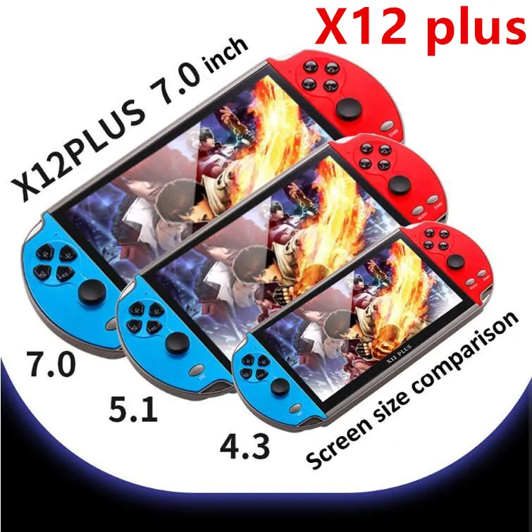 Videospelkonsoler spelare x12 plus 7 tum skärm bärbar handhållen spelkonsol PSP Retro Dual Rocker Joystick vs x19 x7plus