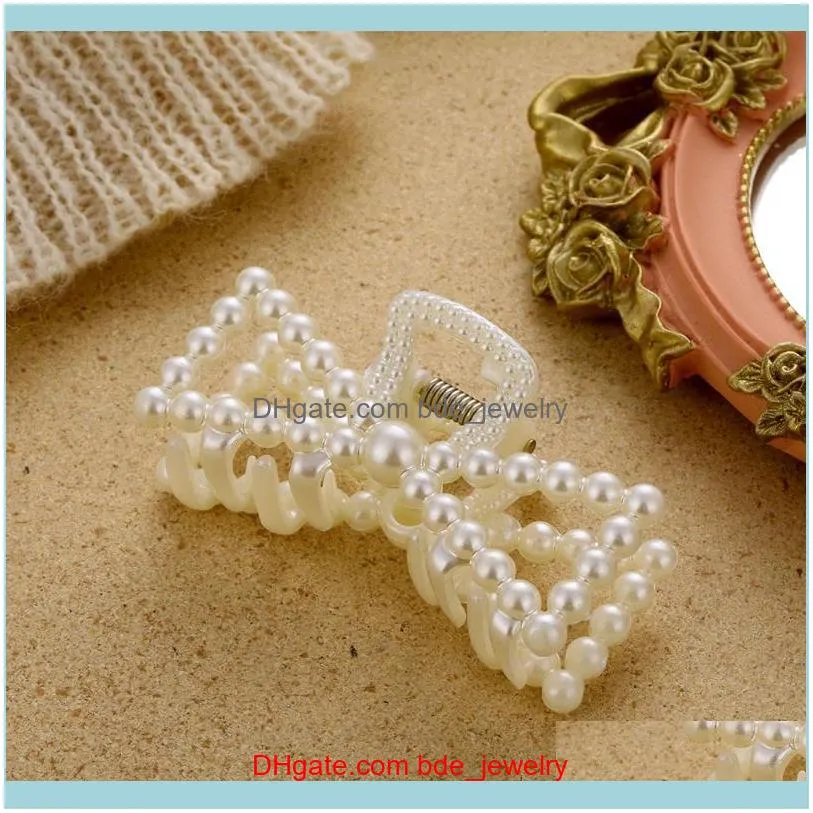 Hair Clips & Barrettes 2021 White Pearl Hairpin Accessories Female Heart Butterfly Geometry Big Headdress Jewelry