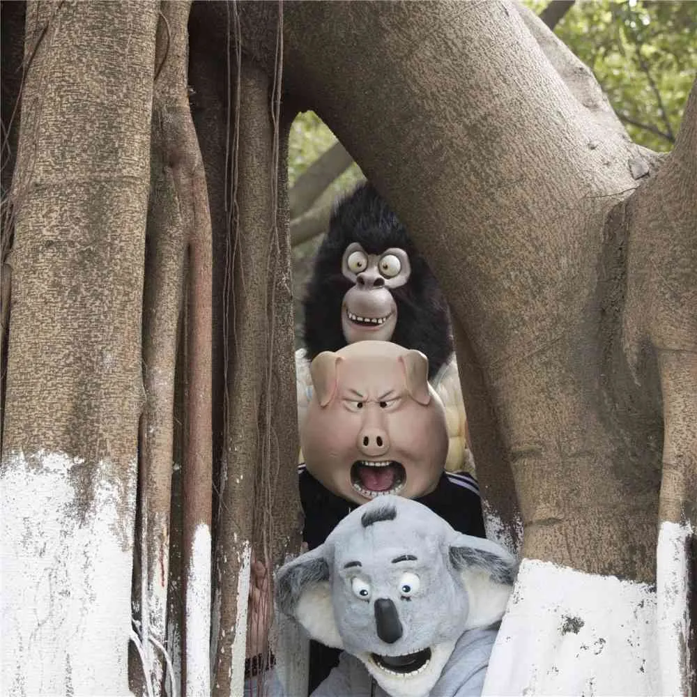 2016 Movie Sing Cosplay Johnny Latex Gorilla Animal Mask Koala Pig