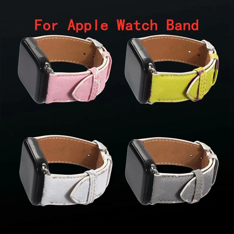 Bracelets de montre de luxe couleur litchi motif Bracelet de montre 42mm 38mm 40mm 44mm pour iwatch 2 3 4 5 bandes Bracelet en cuir mode rayures lien