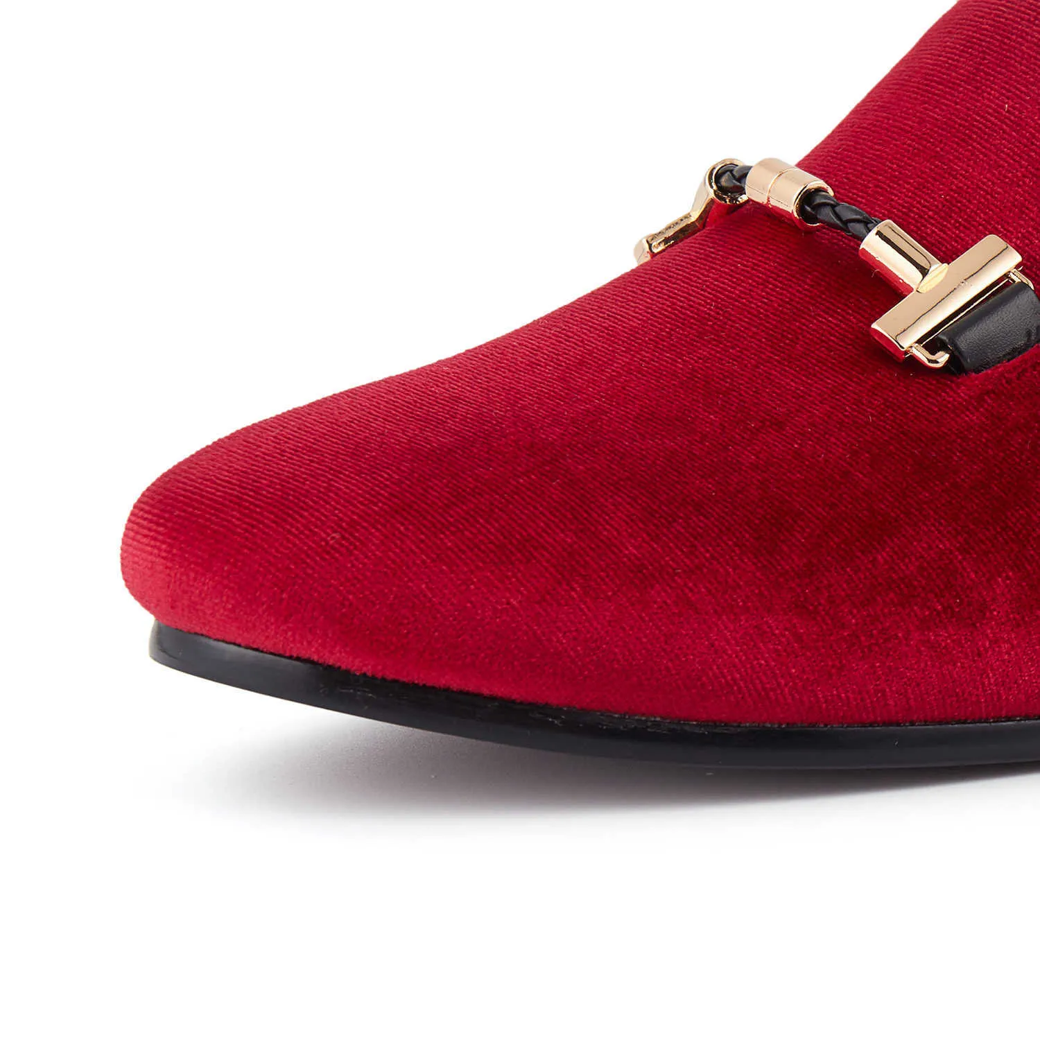 Italian Red Velvet Loafers With Buckle Strap For Mens Wedding Dress Formal Shoes For Men Size 6 14 211102 From Tuo05 78.4 DHgate.Com