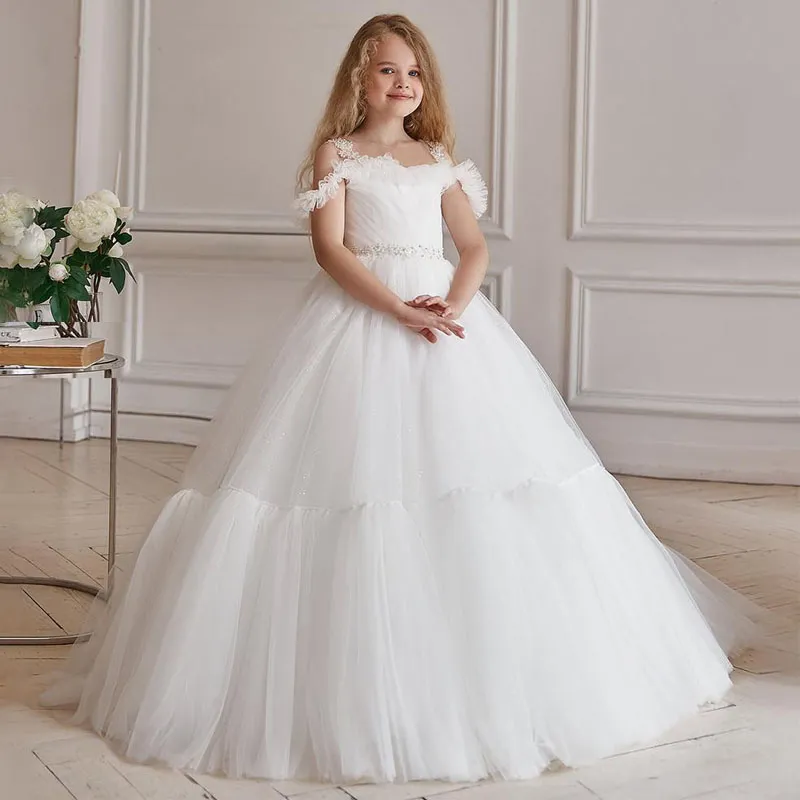 Rosa Vestidos De Niñas De Flores Para Bodas Scoop Ruffles Terciopelo Tul  Perlas Sin Respaldo Princesa Vestidos De Primera Comunión Niñas Sin Espalda  Niños Vestidos De Fiesta De Cumpleaños De 122,35 €