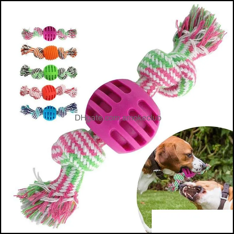 Cat Toys High Quality Bite Resistant Dog Rope Toy Pet Interactive Knot Design Chew Puppy Teething Supplies Favors