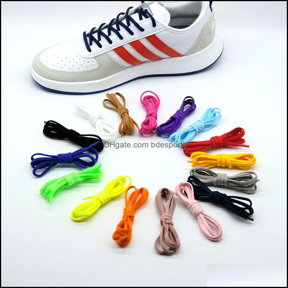 No tie Shoelaces Round Elastic Shoe Lace For Kids and Adult Sneakers Shoelace Quick Lazy Laces 21 Color Shoestrings