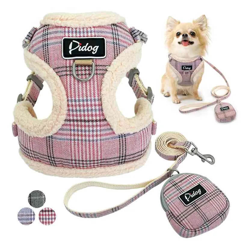 Zachte hond Harnassen Vest Nee Trek Verstelbare Chihuahua Puppy Kat Harness Leash Set voor kleine Medium Honden Jas Arnes Perro 210830