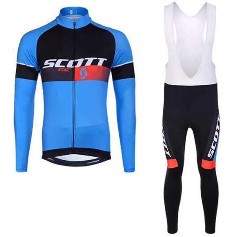 Scott Pro Team Jazda na rowerze Jersey Maillot Ciclismo Racing Odzież Ropa Ciclismo Długie Rękawki Outfits Rower Koszula Bib Długie Spodnie Ustaw Y2103