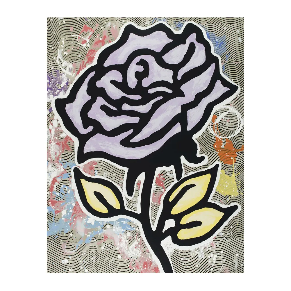 Donald Baechler Violet Rose Painting Poster Print Home Decor Framed Or Unframed Photopaper Material