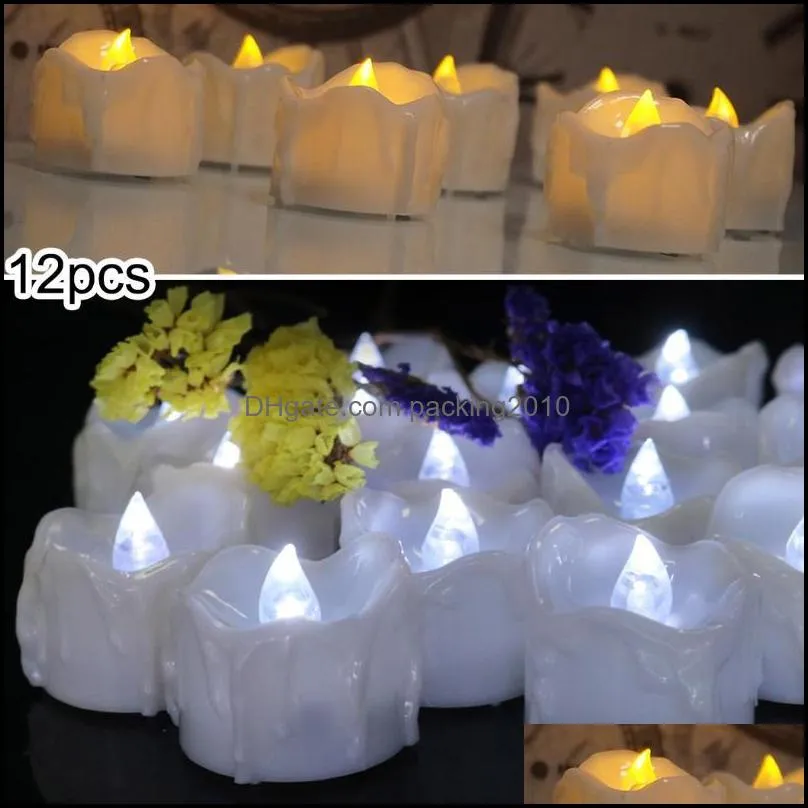 Party LED Electronic Candles Tea Light 12pcs/set Flameless Home Decor LED+PP