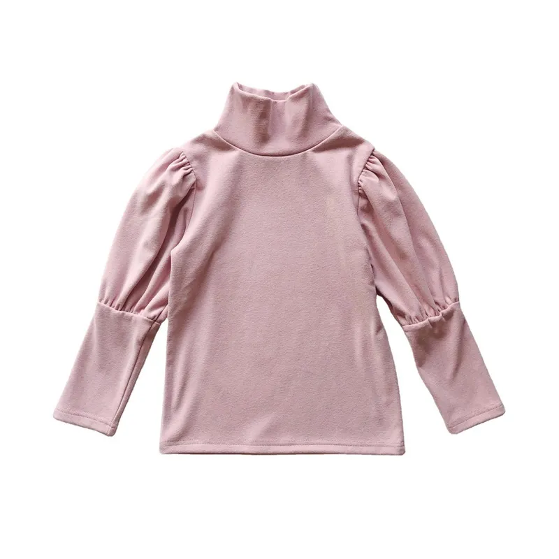 INS Little girls New Puff Sleeve T-shirts Blank T shirt Autumn Fashion Cotton Full Keep Warm sleeve Girl Top 1-6 years Accesories 544 K2