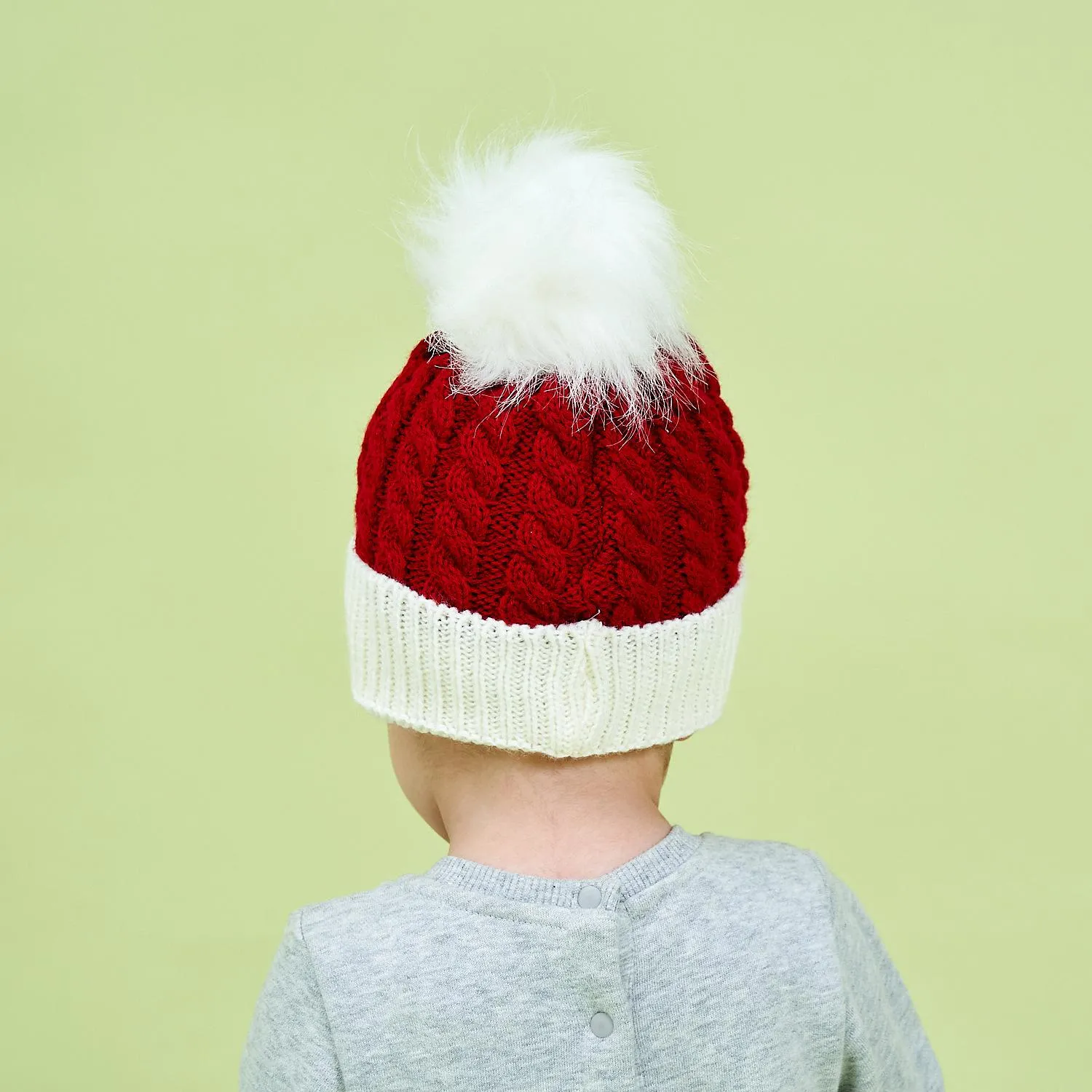 0-3 Years Baby Hat Christmas Kid Warm Knitted Hats With Ball Pom Christmas Gift Twist Woolen Cap w-01176