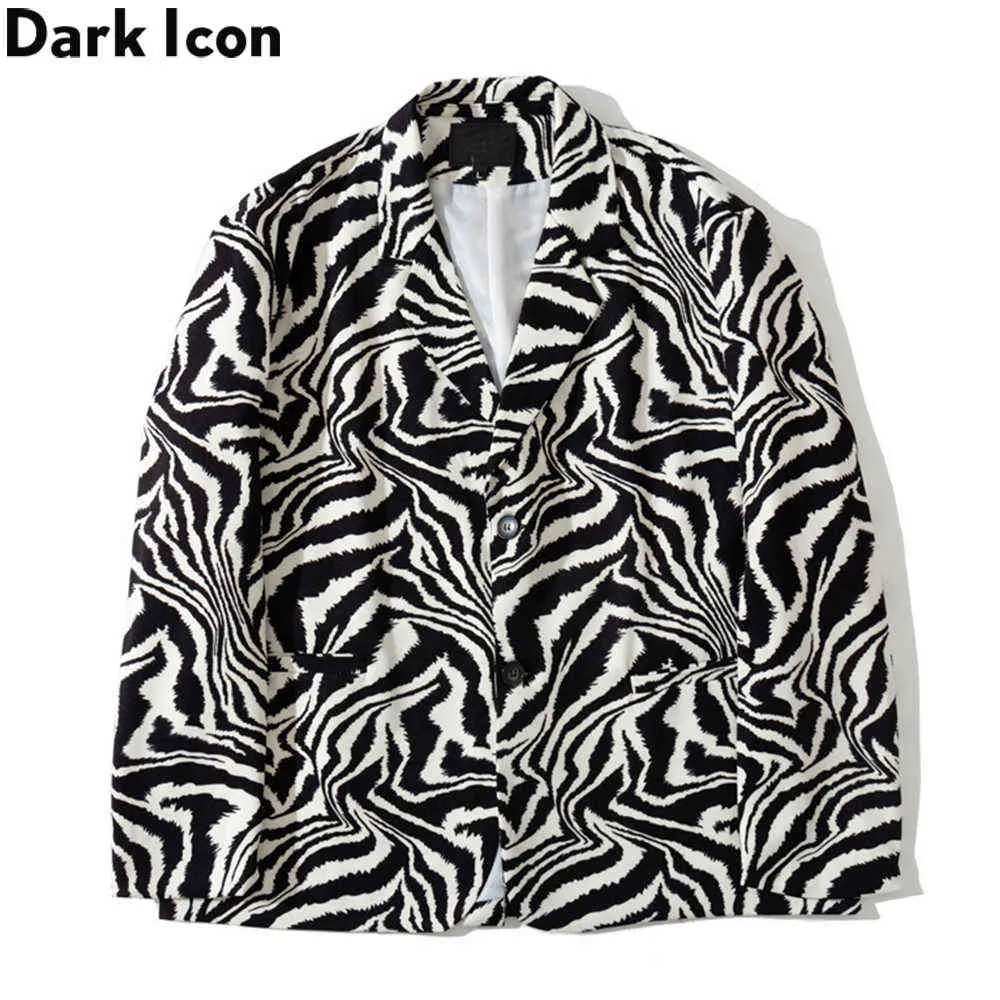 Zebra Suit Jacket Men Single Breast Oversized Mens Jackets For