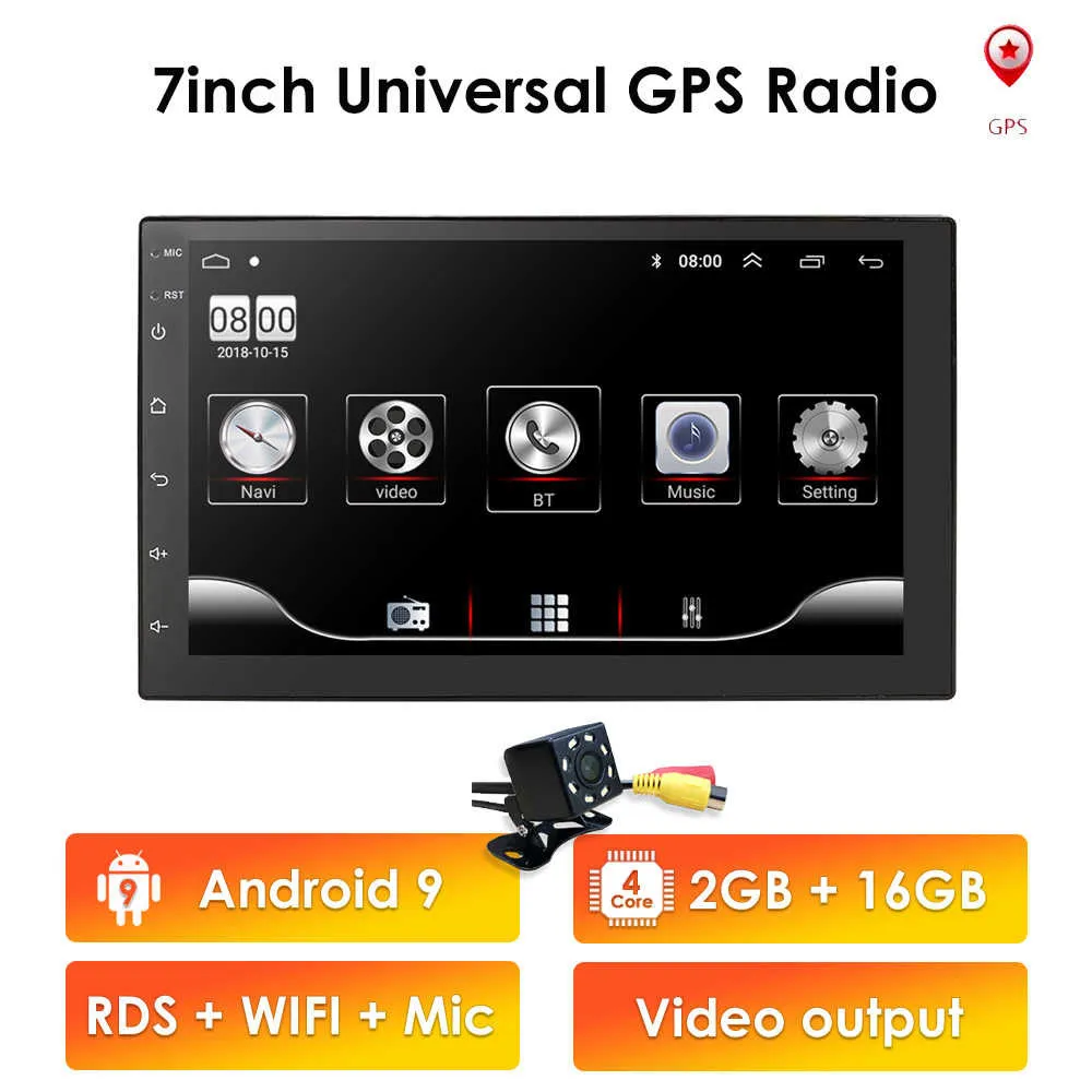 7INCH Android Autoradio RDS 2GB + 16GB 1GB + 16GB bilstereo GPS-navigering Universal Auto Video Wifi 2din Central Multimidia Player