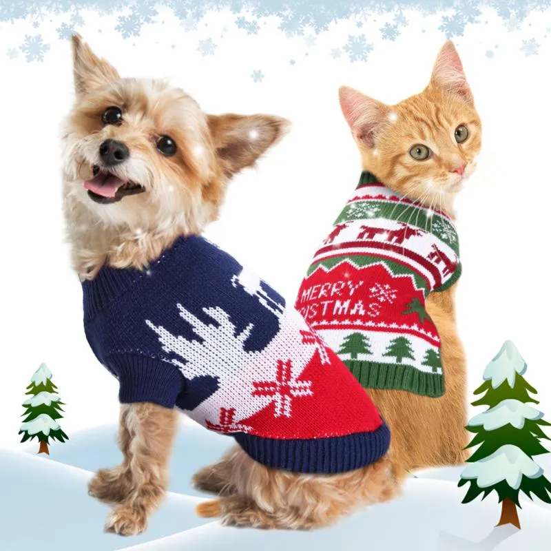Одежда для собак Новогодняя домашняя одежда Зимняя кошка щенок свитер вязаный мужской мягкий хлопок маленькие собаки чихуахуа фестиваль одежды костюм одежды