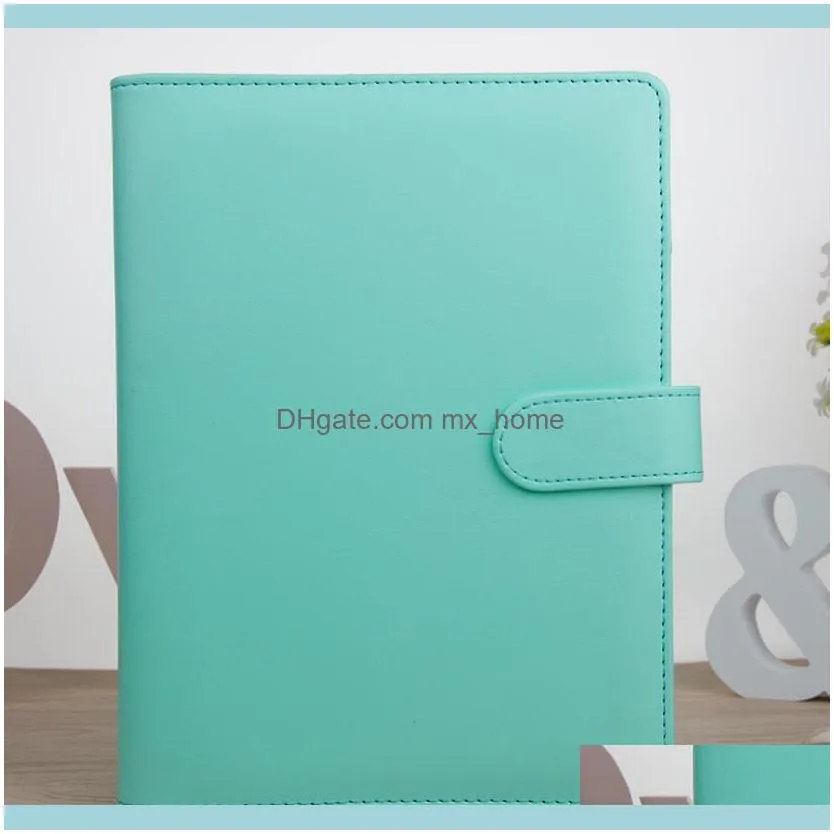 Macaron Color A6 Notepads Cover Binder PU Clip-on Leather Loose Leaf Notebooks Cover Notebook. Journal Stationery ZYYA1044