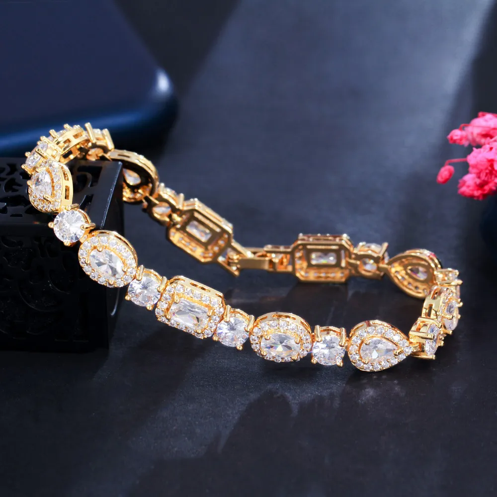 Cwwzircons Роскошный квадратный круглый африканский кубический цирконий свадебный браслет для женщин бразильский золотой ювелирные изделия CB268