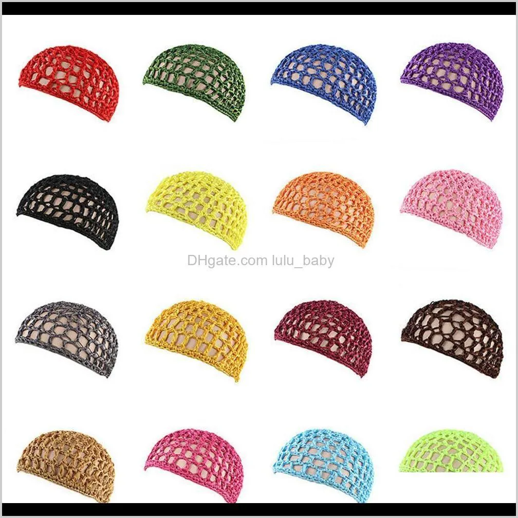 2021 new women`s mesh hair net crochet cap solid color snood sleeping night cover turban hat popular casual beanie chemo hats