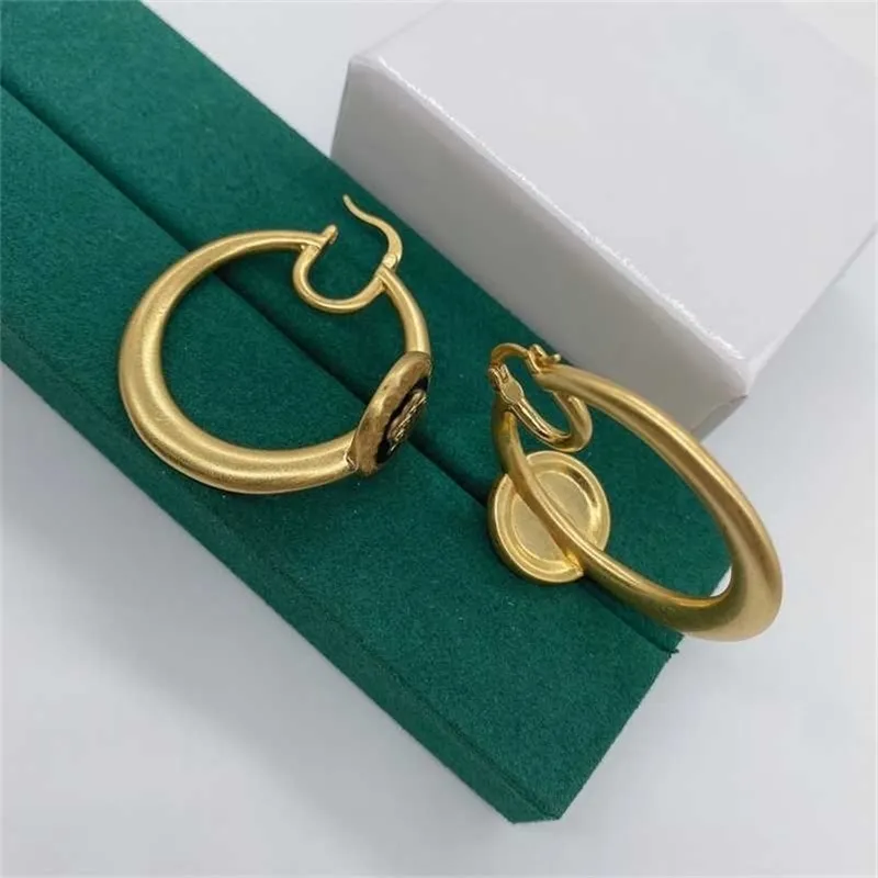 Trendy messing vergulde koperen ronde hoepel oorbellen voor vrouwen mode-sieraden accessoires bruiloft jubileum geschenk 220108