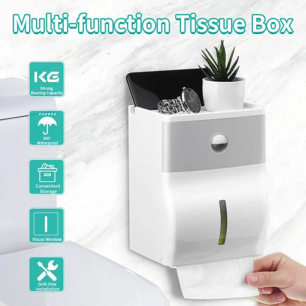 DHgate.com:Wall-Mounted Waterproof Toilet Paper Dispenser Storage ...