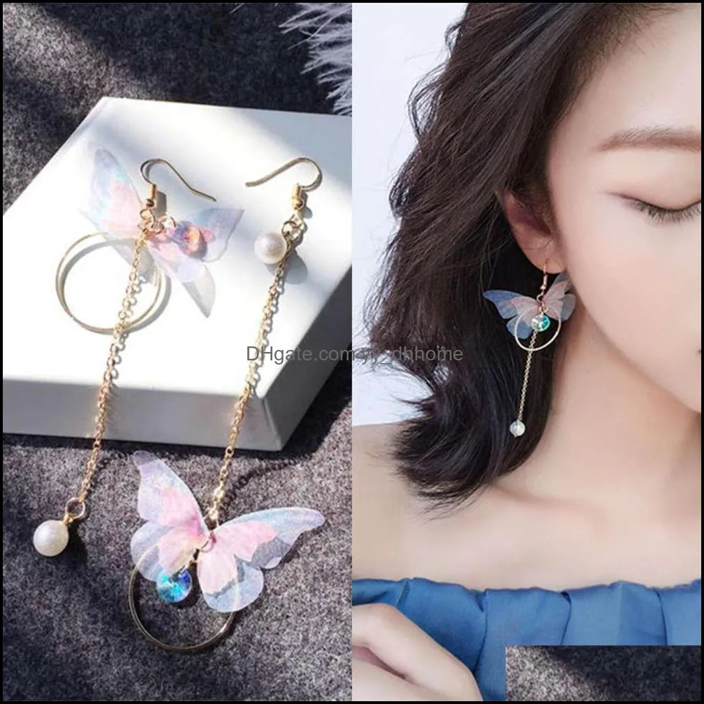 Dangle & Chandelier Earrings Jewelry Dangles Korean Retro Asymmetric Flanders Imitation Pearl Fashion Round Flower Brincos Long Declaration