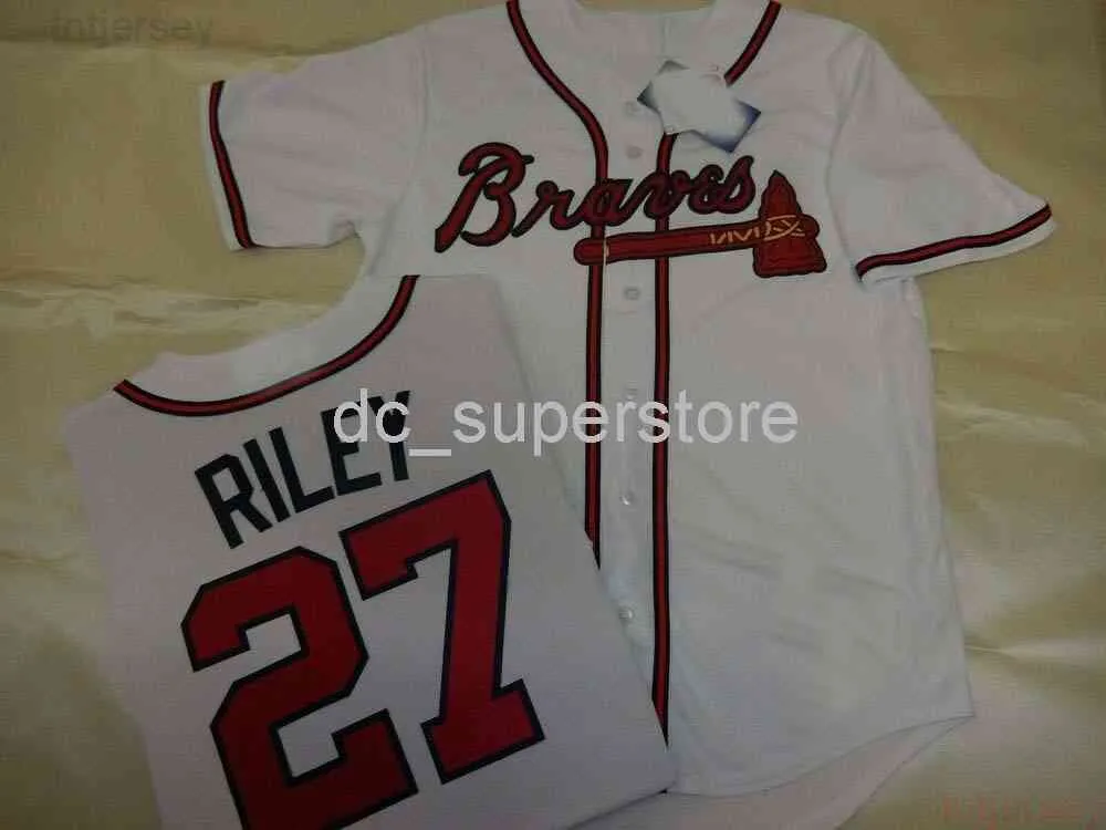 Benutzerdefiniertes AUSTIN RILEY Baseball Cool Base JERSEY New WHITE Stitch Any Name Number Männer Frauen Jugend Baseball-Trikot