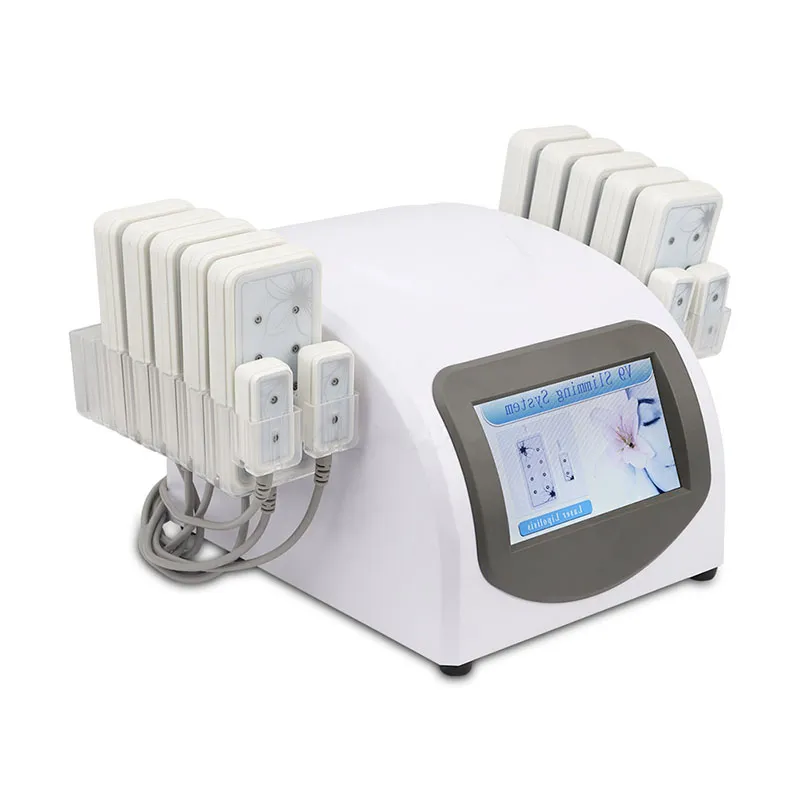 Hoge kwaliteit 5MW 635NM-650nm Lipo Laser Shaping 14 Pads Fat Burning Cellulitis Removal Beauty Body Slimming Machine