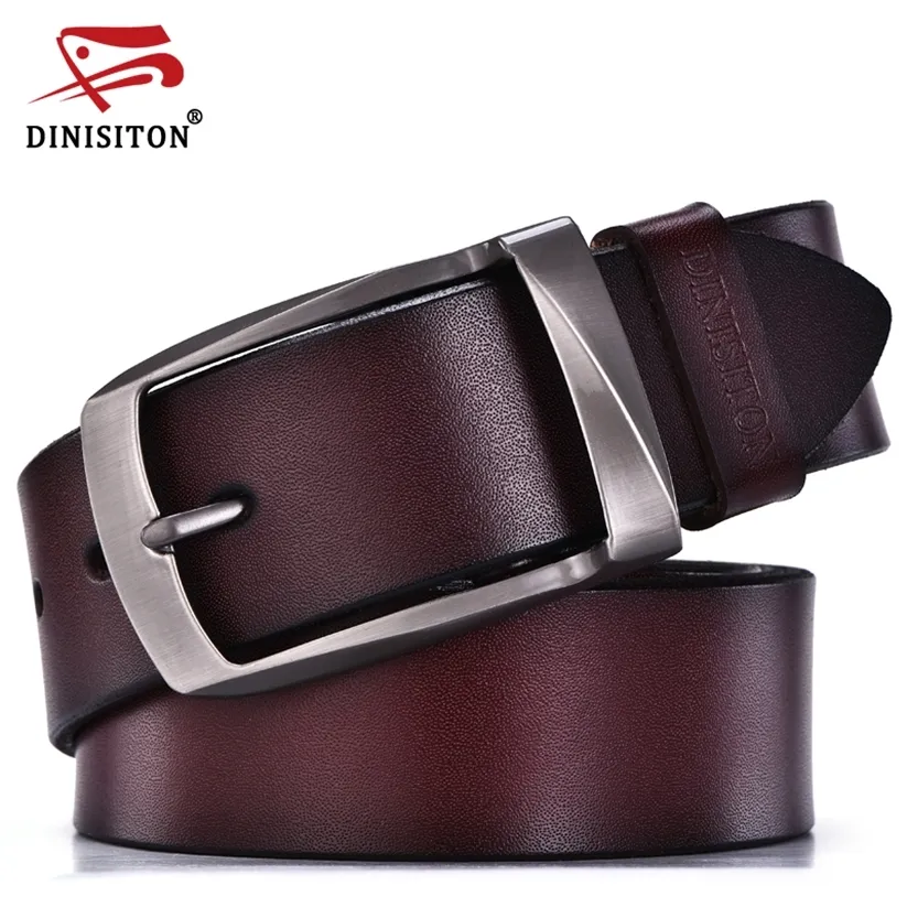 Dinisiton مصمم أحزمة الرجال عالية الجودة حزام جلد طبيعي رجل الأزياء حزام الذكور جلد البقر لجينز بقرة 220315