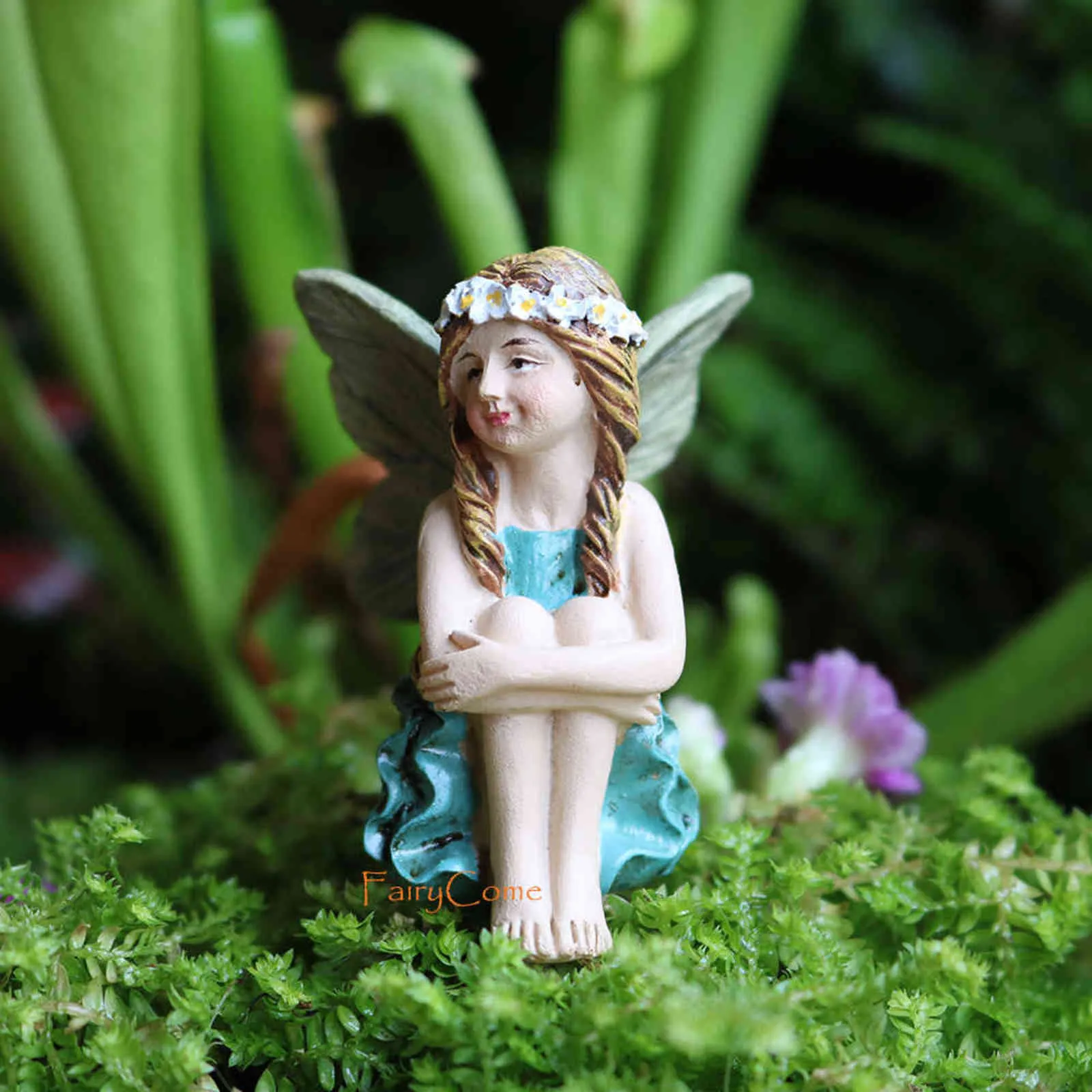 Mini-Tisch Und Stühle Set Aus Kunstharz – 3-teilig, Braun, Für Feengarten, Deko & Puppenhaus