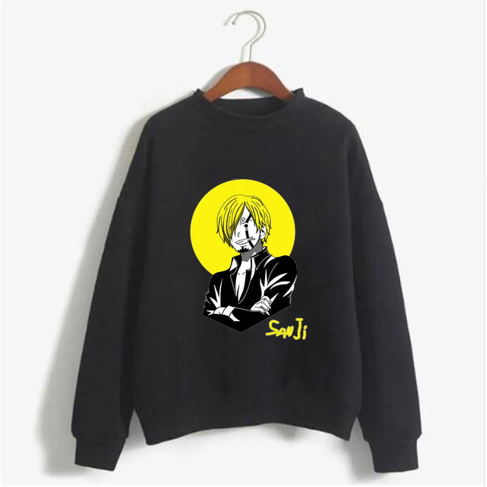 Anime One Piece Hoodies Gedrukt Pullover Sweatshirt Mannen Mode Herfst Winter Hip Hop Hoodie Y0803