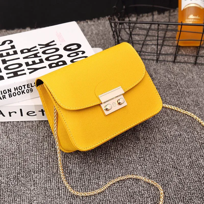 Luxury Fur Brand Candy Mini Handbag Crossbody Bag For Women 2021 Designer Chain Yellow Small Shoulder Messenger Travel Purse Bags