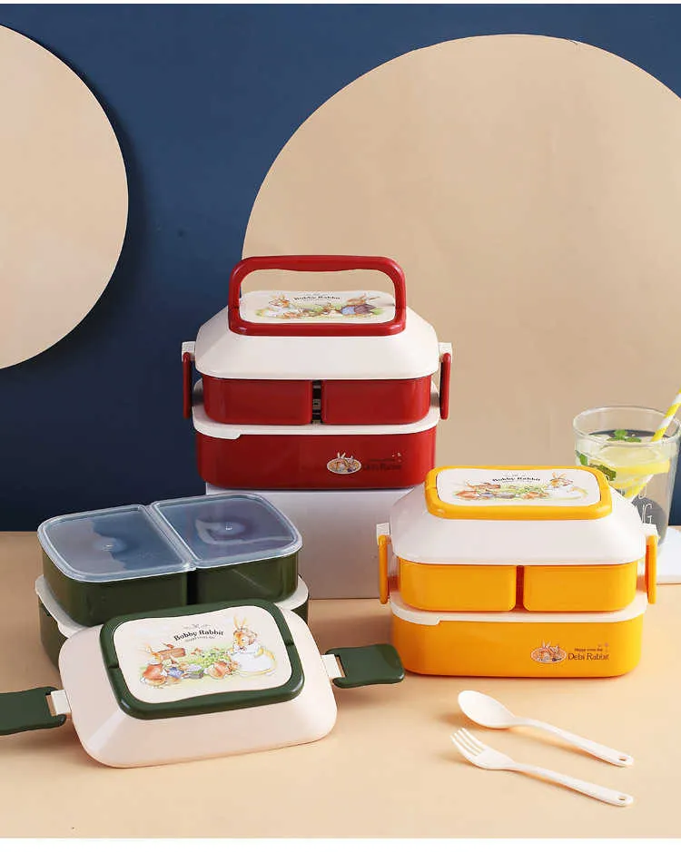 Cartoon Children Miniso Bento Box Cute Student Bento Microwave Miniso