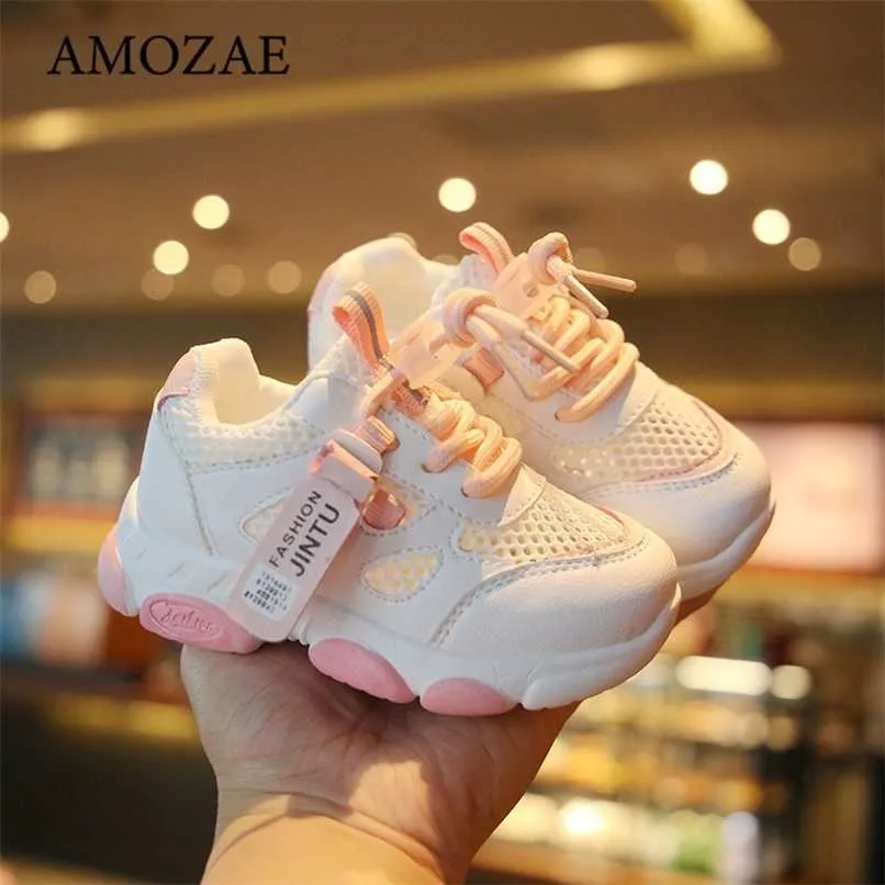 Summer Kids Sneakers Mesh Casual Shoes Boys Flats Leather Soft Light Children's Sports Baby For Girls Toddler 211022