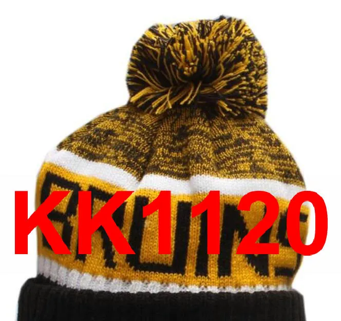 2021 Bruins Hokey Beanie Kuzey Amerika Takımı Yan Yama Kış Yün Spor Şapkas Kafatları A2