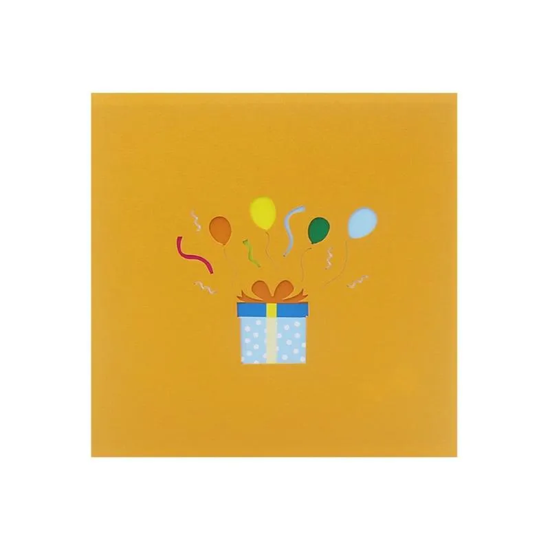 Tarjetas de felicitación C5AD Tarjeta 3D -Up para feliz cumpleaños Pastel Caja de regalo Globo Fiesta de boda Baby Shower con sobre