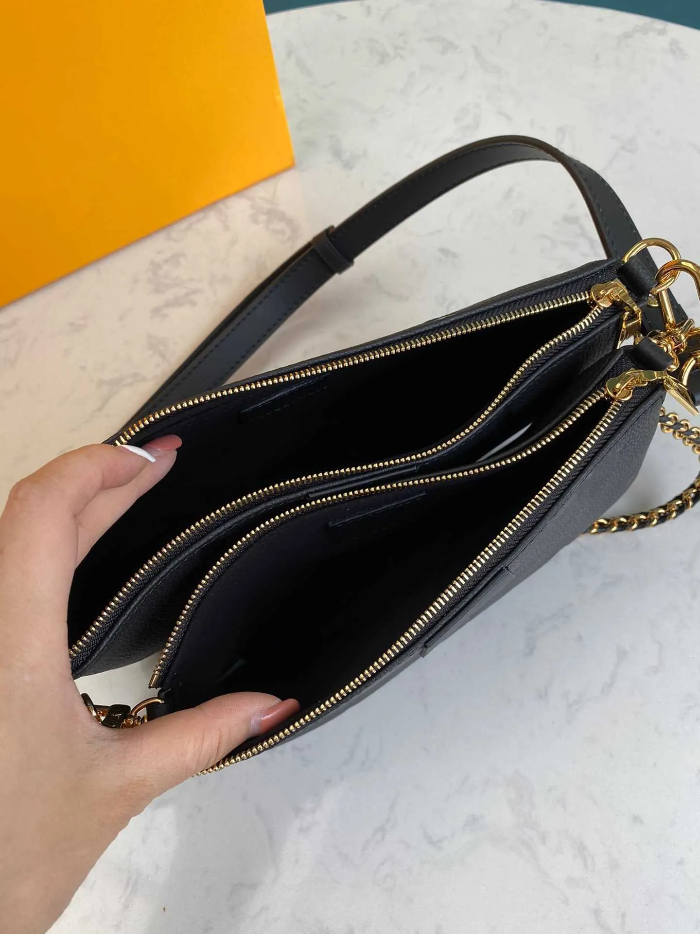 Chain crossbody in hotsell refined calf leather