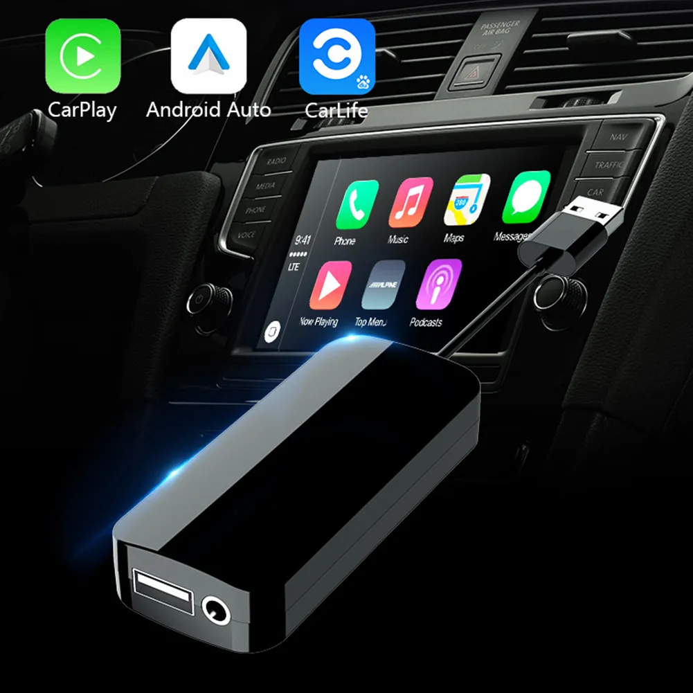 Carplay Sans Fil Pour Autoradio Android Auto Avec Support, Lecteur