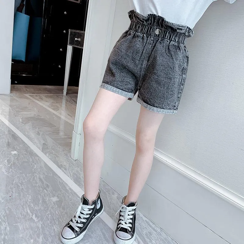 Distressed Denim Short in Black - Get great deals at FabKids