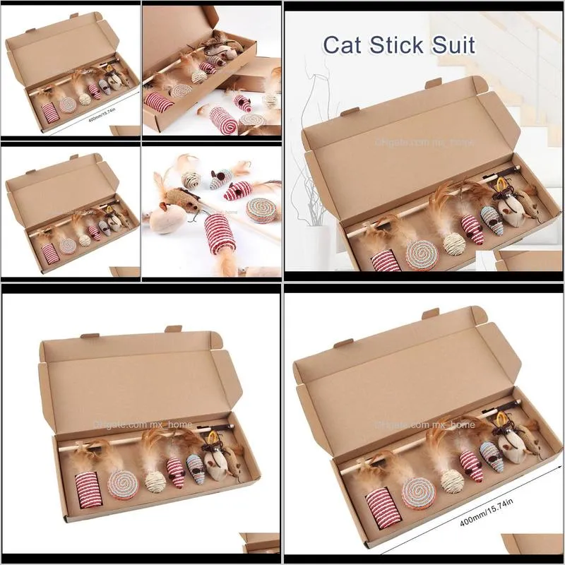 7pcs simulation mouse cat toy cat stick set scratch bite resistance interactive mouse toy funny toys gift box