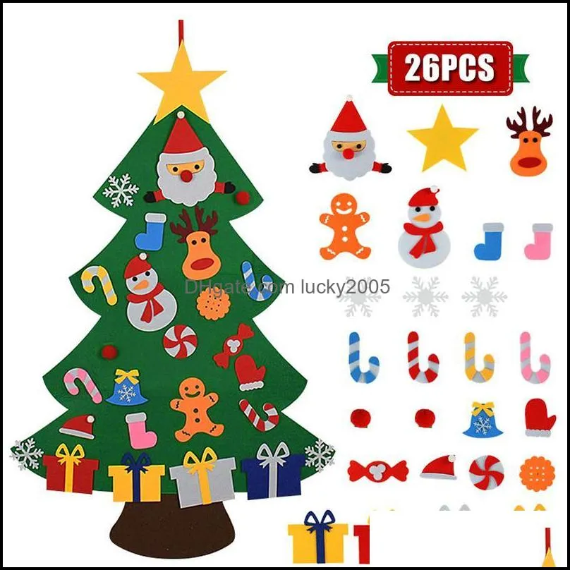 Kids DIY Felt Christmas Tree Christmas Decoration for Home 2021 New Year Gifts Christmas Ornaments Santa Claus Xmas Tree ZZA7562