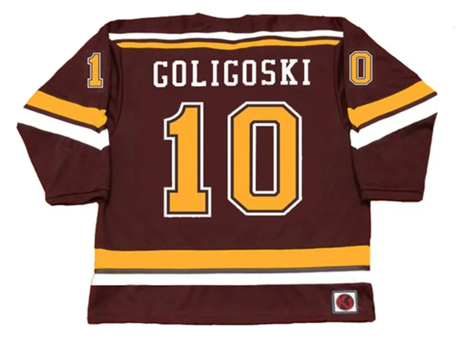 Custom Vintage # 10 ALEX GOLIGOSKI Хоккейные майки Minnesota Gophers 2006 # 4 ЭРИК ДЖОНСОН УИЛЕР NCAA College Throwback K1 Спортивная майка