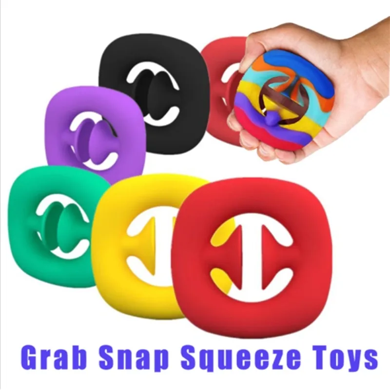 Snap Squeeze Toy Fidget Fidget Force Straper Grip Squeezzy Fidgets Jouets Jouets Sensory Tool ADHD Autism Soulagement G31MCSN