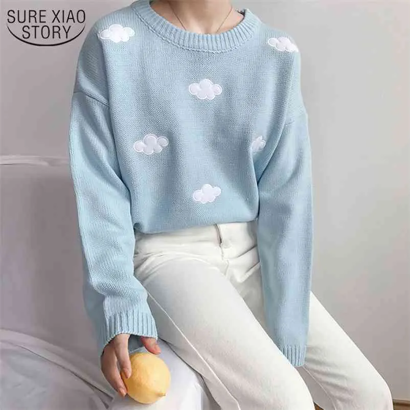 Coréen doux à manches longues Punk épaissir pull femmes mignon nuages amples pull Harajuku vêtements pour 10897 210508