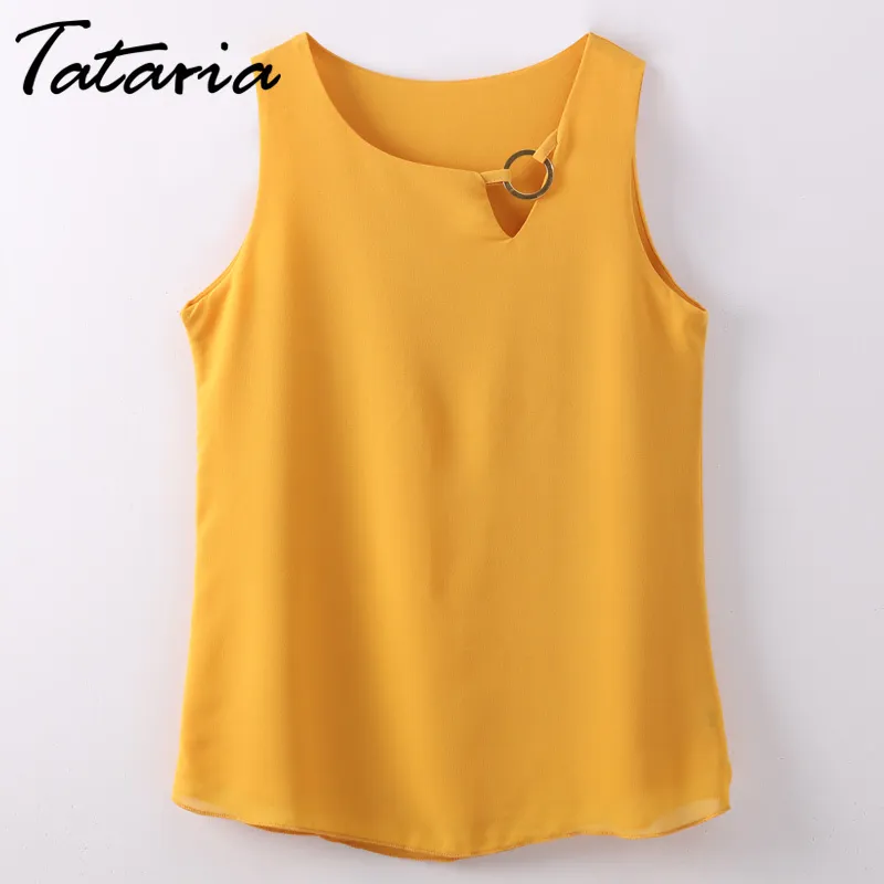 Womens Tops And Blouses Chiffon Summer Sleeveless Blusa Feminina Woman Blouse Femme White Shirt Feminine Clothes 210514