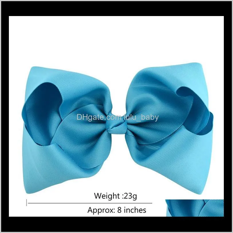 baby 8 inch large grosgrain ribbon bow hairpin clips girls large bowknot barrette kids hair boutique bows children hair accessories