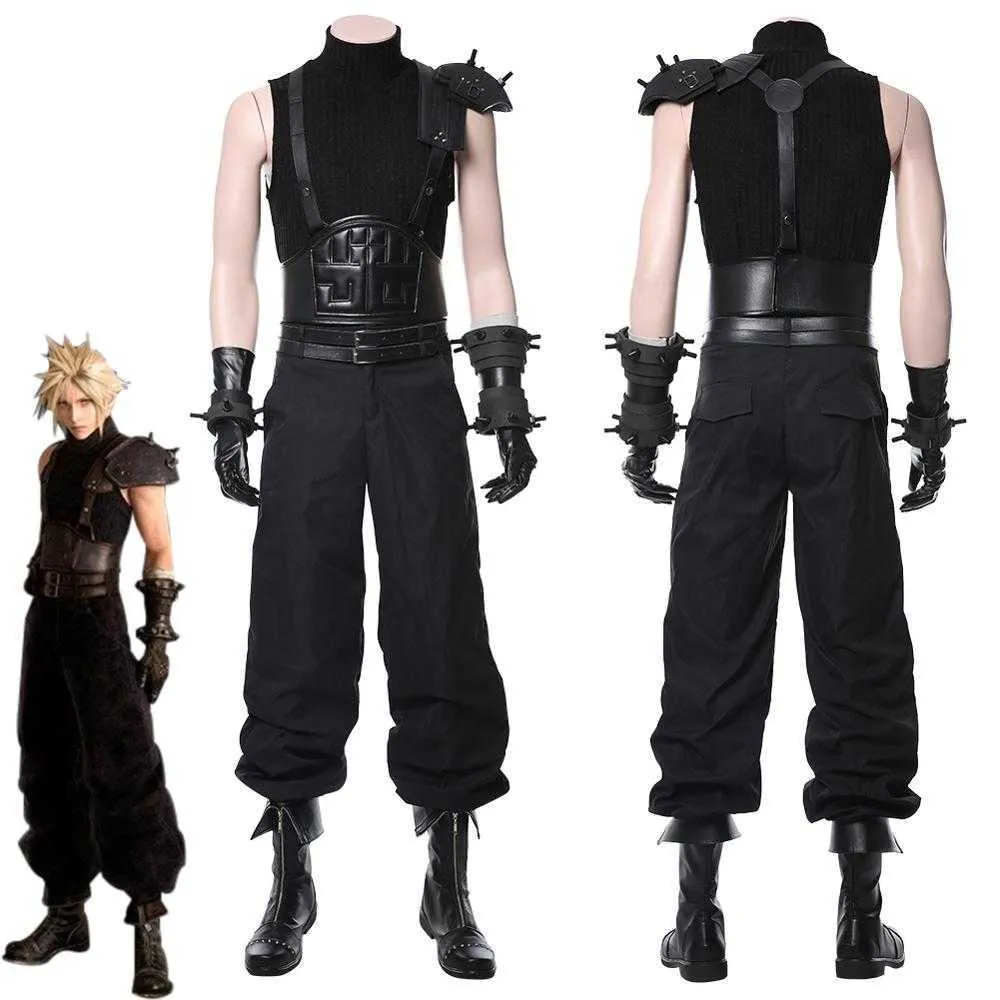 Final Fantasy VII 7 Cosplay Cloud Strife Cosplay Costume Outfit Uniform Full Suit Halloween Party Costumes Y0903